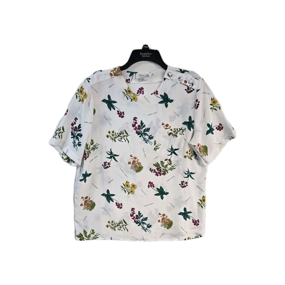Vintage Laura and Jayne Collection Floral Gardening Blouse Shirt Size 14